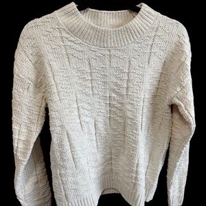 Weatherproof Cozy Cream Textured Knit Sweater Size Small
